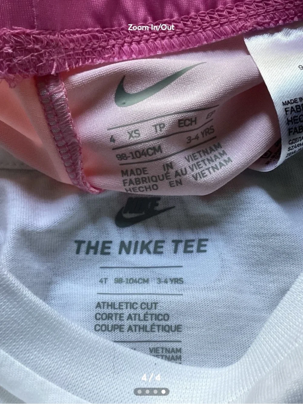 Nike Girls Crop Tee & Gradient Bike Shorts - White, Pink, Orange, Yellow